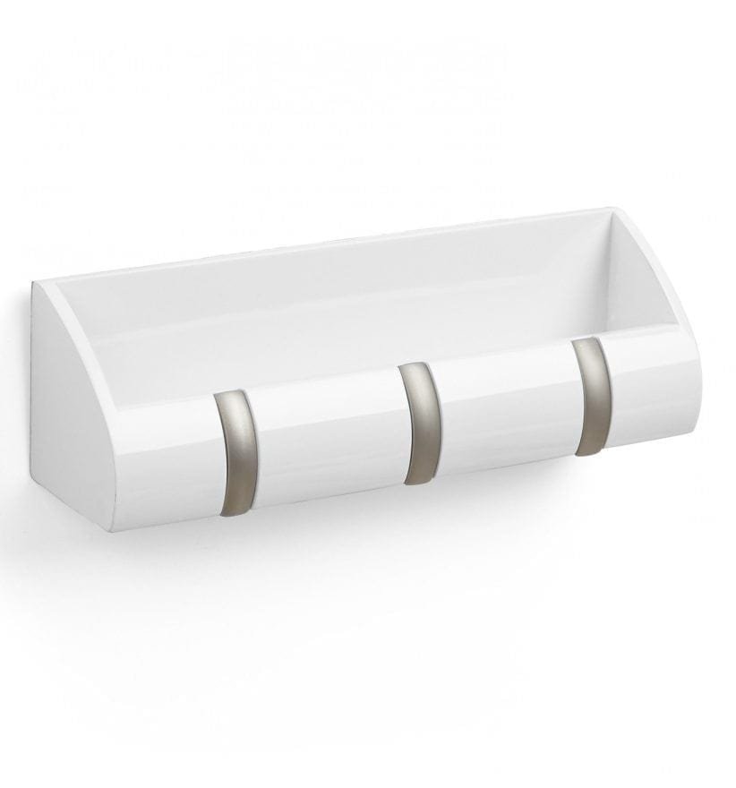 3 pateres sur petit casier de rangement laque blanc UMBRA dans le site N°1 de patère et porte-manteaux de france