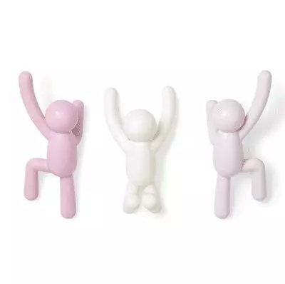 crochets muraux Buddy Hooks rosés de Umbra, chez 1001 Patères