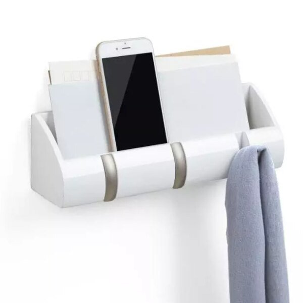 Vide poche mural Umbra petit modèle blanc et métal chez 1001 Patères