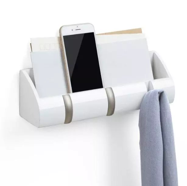Vide poche mural Umbra petit modèle blanc et métal chez 1001 Patères