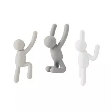 Patères murales 3 BUDDY HOOKS nuances de gris UMBRA, 1001 Patères