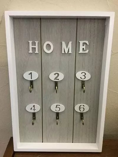 Accroches clefs pour entree HOME - Range clés sur panneau gris, 1001 Patères