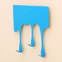 Patère autocollante coulée de peinture bleue 1001 Patères