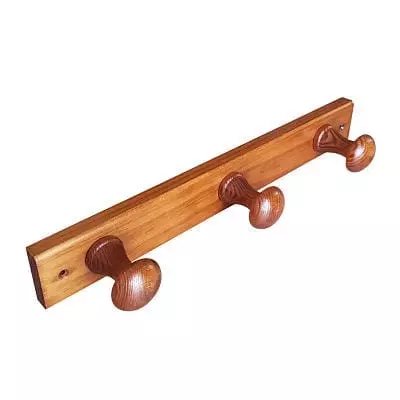 Patère avec vernis bois couleur miel avec 3 boutons, 1001 Patères