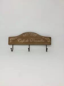 Patère rustique bois café de Versailles 3 crochètes, 1001 Patères