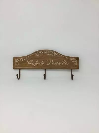 Patère rustique bois café de Versailles 3 crochètes, 1001 Patères