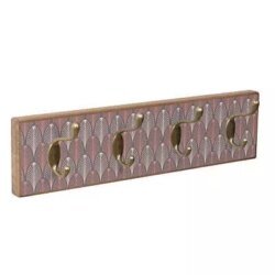 Patère murale bois feuilles sur fond violet, 1001 Patères