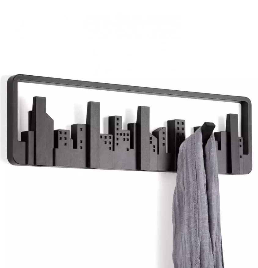 Patère skyline noir en bois chez 1001 Patères