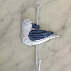 Patère mouette bleu et blanc, chez 1001 Patères