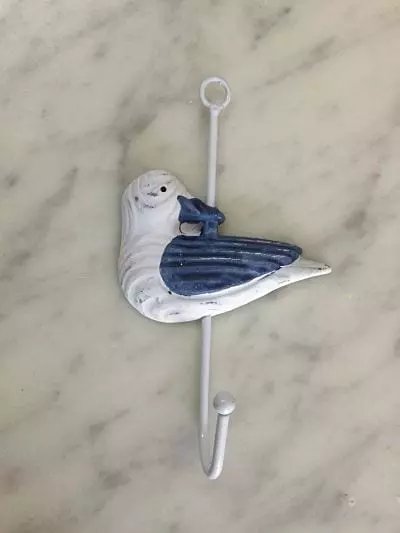 Patère mouette bleu et blanc, chez 1001 Patères