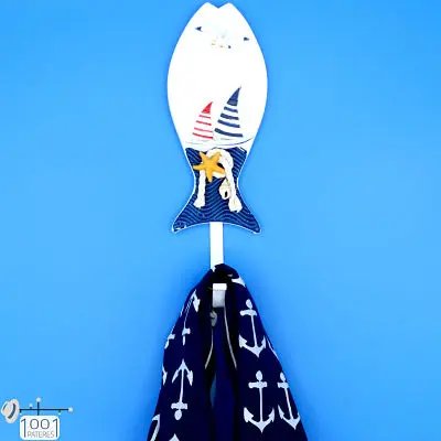 Patère poisson plat deco marine mouette coquillage bateau, chez 1001 Patères