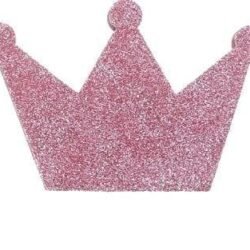 Patere couronne rose et paillettes