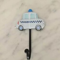 Porte manteau taxi blanc et bleu pour chambre enfant garçon, 1001 Patères