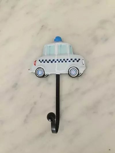 Porte manteau taxi blanc et bleu pour chambre enfant garçon, 1001 Patères
