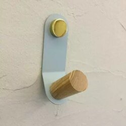 Porte manteau moderne bois et metal laque bleu ciel, 1001 Patères