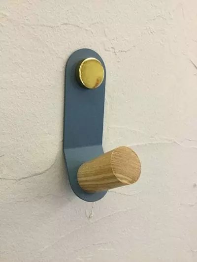 Porte manteau moderne bois et metal laque bleu petrole 1001 Patères