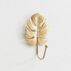 Patere doré feuille en métal - 1001 patères
