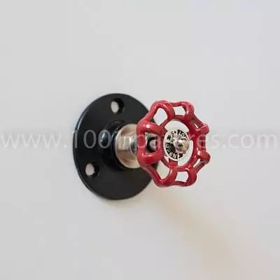 Patère industriel robinet de plomberie métal noir et rouge 1001 Patères