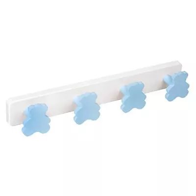 Porte manteau chambre bébé 4 boutons ours bleu, 1001 Patères
