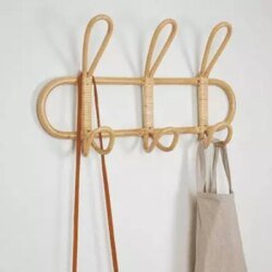 Porte manteau en osier 3 crochets doubles chez 1001 Patères
