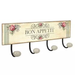Patère vintage française pour cuisine inscription bon appétit, 1001 Patères