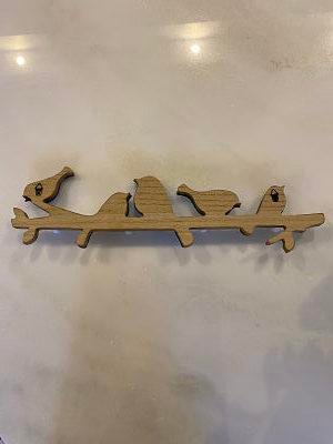 Porte manteau bois branche aux oiseaux bleu rotated dans le site N°1 de patère et porte-manteaux de france