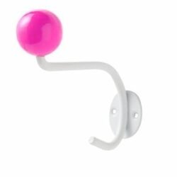 Porte manteau design blanc boule rose SUPERLIVING dans le site N°1 de patère et porte-manteaux de france