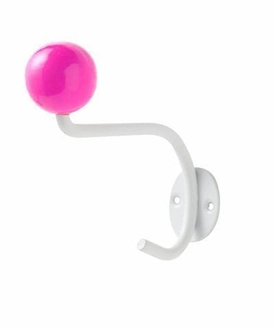 Porte manteau design blanc boule rose SUPERLIVING dans le site N°1 de patère et porte-manteaux de france