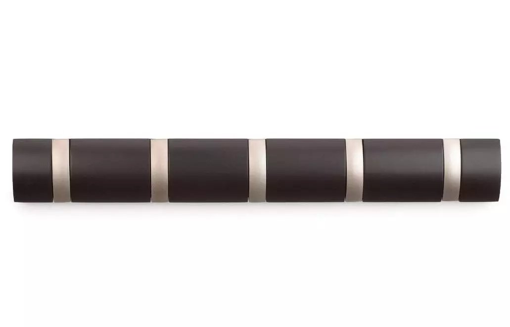Porte manteau original 5 patères métal espresso UMBRA chez 1001 Patères