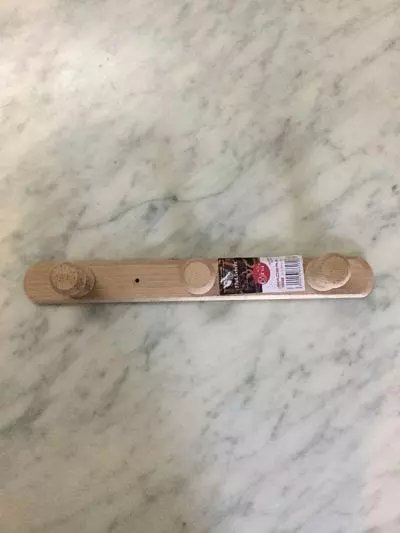 Porte manteaux bois brut 3 accroches, 1001 Patères