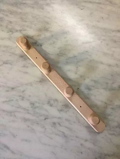 Porte manteaux bois brut 4 accroches, 1001 Patères