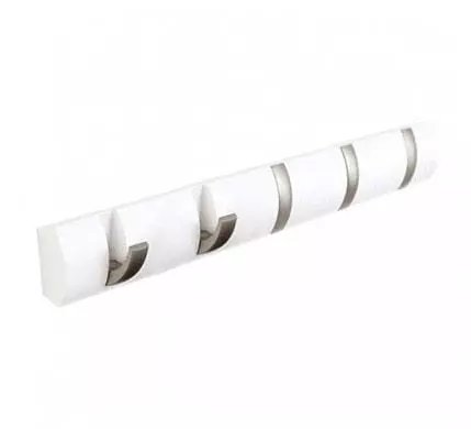Porte manteau mural laqué blanc et 5 patères métal UMBRA chez 1001 Patères