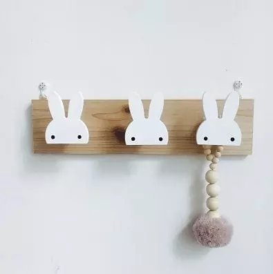 Patere bois lapin blanc 3 crochets chez 1001 Patères