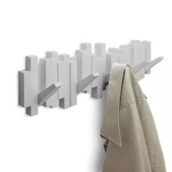 Pateres deployantes UMBRA sticks gris, 1001 Patères
