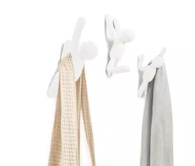 Set de 3 patères buddy Hooks blanc Umbra, 1001 Patères