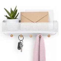 Vide poche mural design blanc 5 patères ESTIQUE ORGANIZER UMBRA chez 1001 Patères