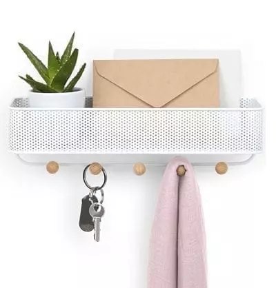Vide poche mural design blanc 5 patères ESTIQUE ORGANIZER UMBRA chez 1001 Patères
