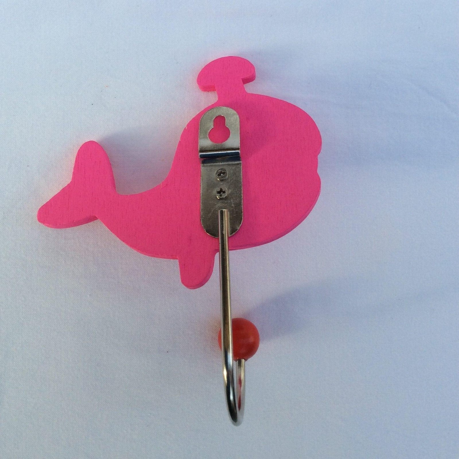 Image 1001 Patère Patère enfant de dos baleine rose dans le site N°1 de patère et porte-manteaux de france