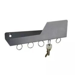 Etagère vide-poche entrée aimantée MAGZ métal gris chez 1001 Patères