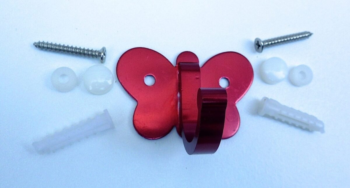 Image 1001 Patère patere color design aluminium papillon rouge 3 dans le site N°1 de patère et porte-manteaux de france