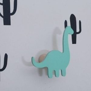 Patere-design-dinosaure-vert-en-bois