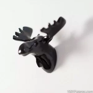 Patère-déco-animal-élan-noir-laqué