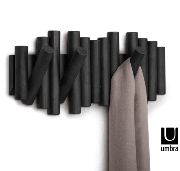 porte-manteaux en bois noir PICKET UMBRA