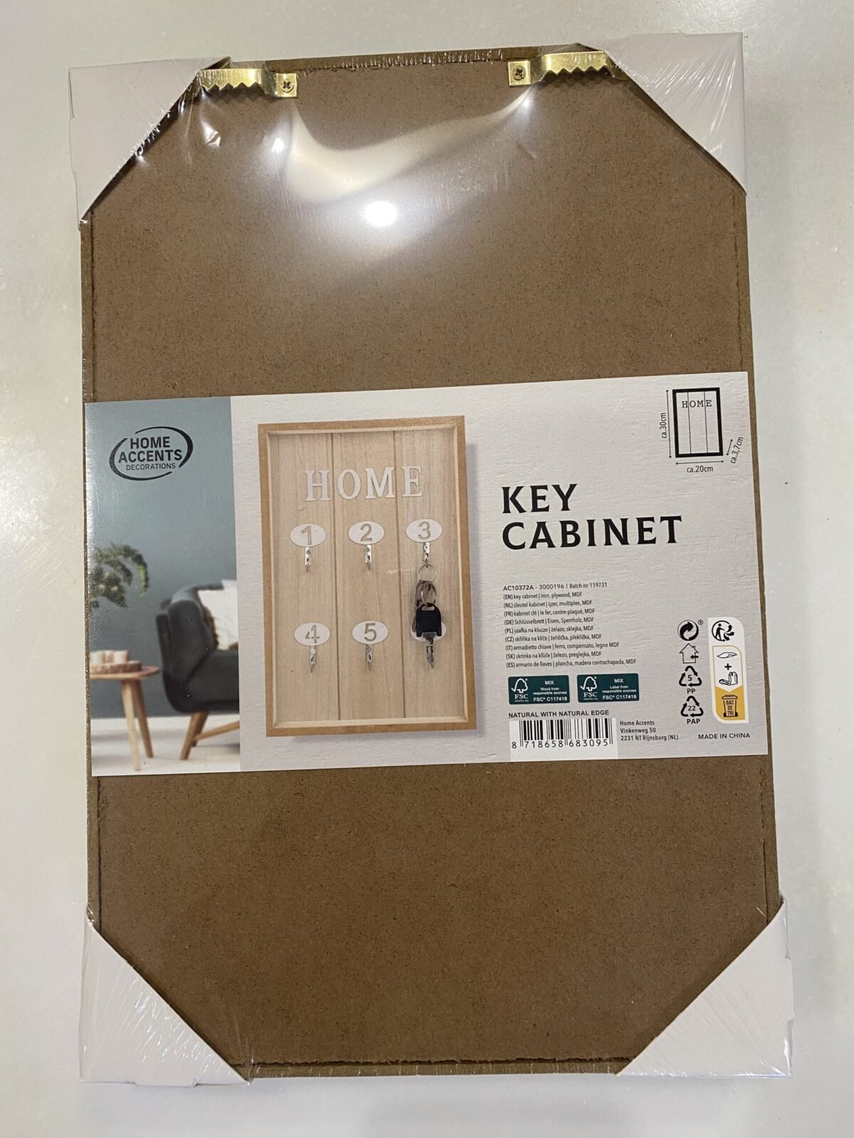 boite à clefs HOME bois naturel 1001pateres