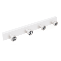 Patère bois blanc avec 4 boutons décor marin NESU