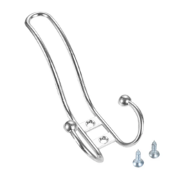 Porte manteau vestiaire double en métal argenté pour entrée de la marque 1001patères.
